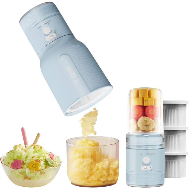 Ice Shaver Machine Portable Blender 2 In 1, Shaved Ice Machine For Home, Snow Cone Machine Ice Shaver Machine, Portable Blender For Shakes And Smoothies, Cordless Electric, Rechargeable