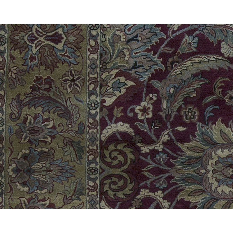 Tapis rouge et or de haute qualité noué à la main