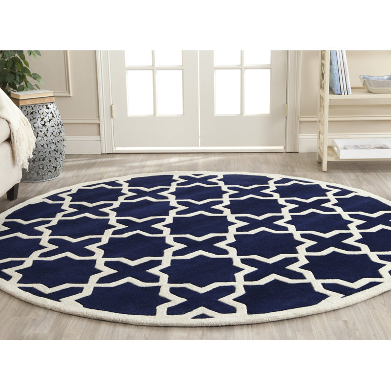 Paddy Hand Tufted Wool Geometric Rug, Round 4'