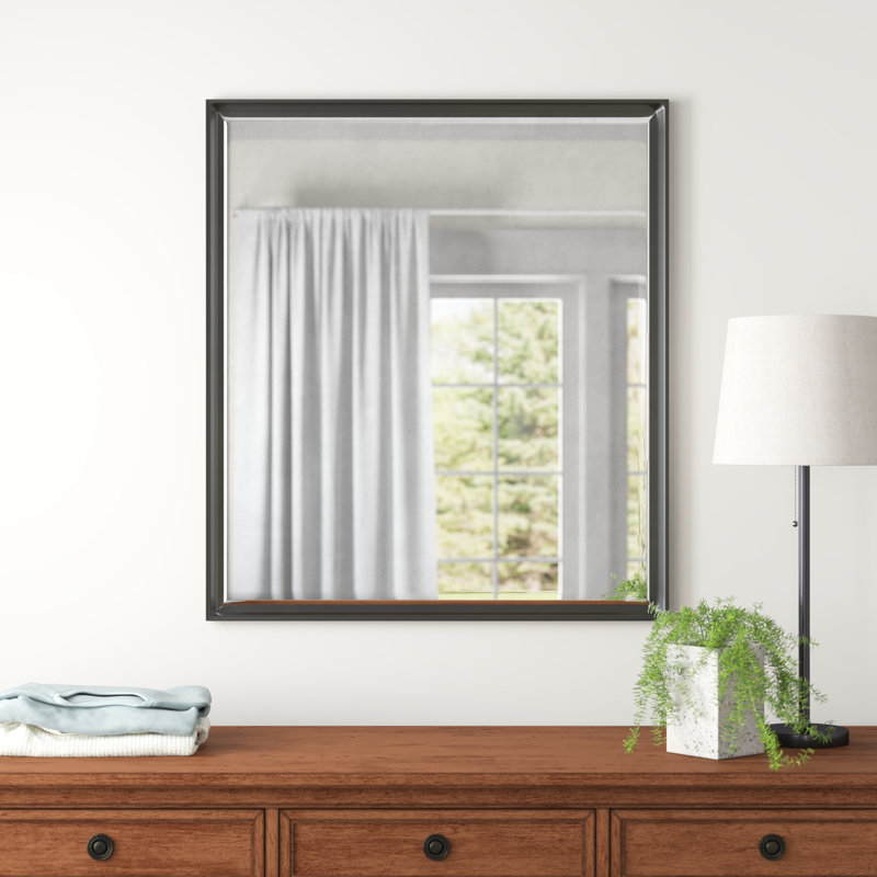 Gallegos Wood Flat Wall Mirror