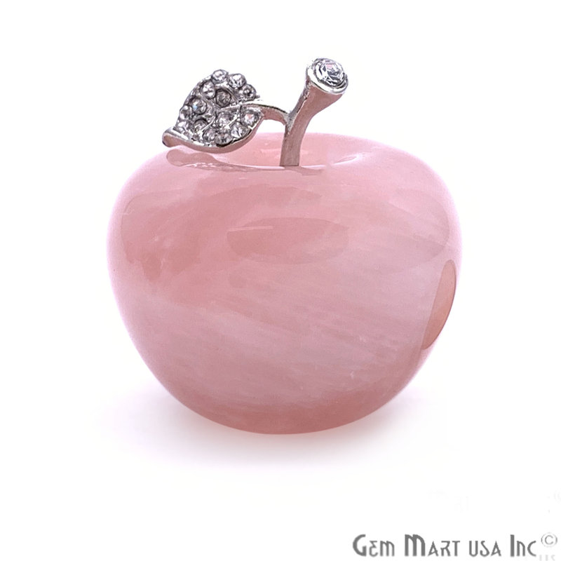 Pomme décorative, tablette décorative, quartz rose 100% naturel