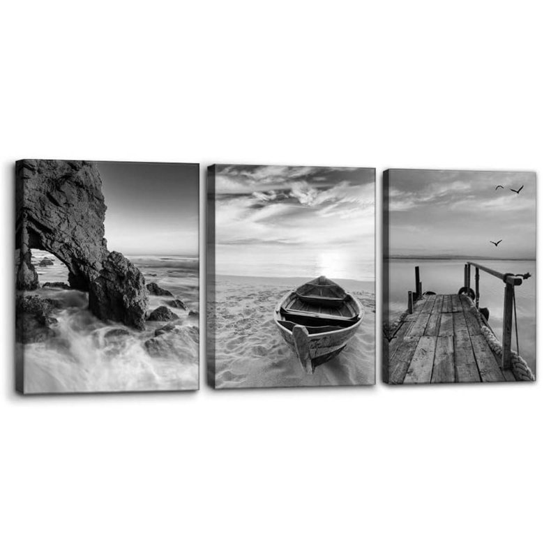3 Piece Wrapped Canvas Print, 40 cm H x 90 cm W