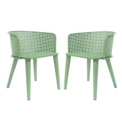 Chaise de salle à manger d'extérieur en fer de 2, 27,75 po de hauteur, rouille, polyvalente pour fer à repasser de patio et de cour, P 21,66 po x l 22,19 po, avec assemblage inclus