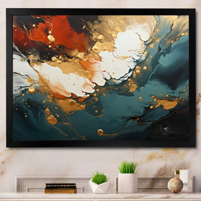 Orange et vagues ondulées oranges et mélodie I - art mural abstrait