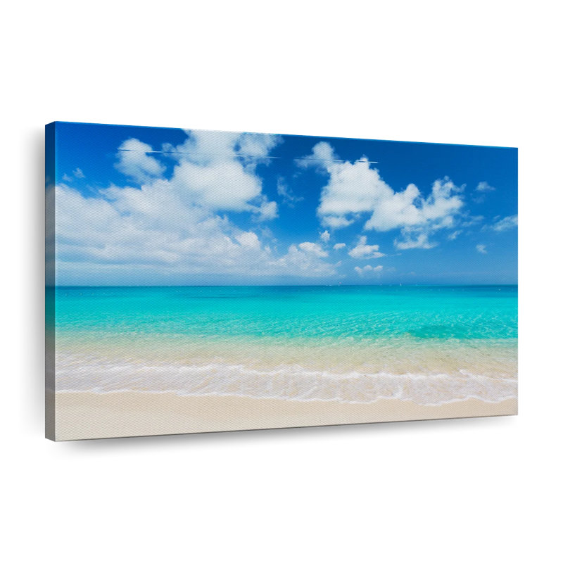 Une plage sur toile, H 30 po x l 45 po x P 1,25 po