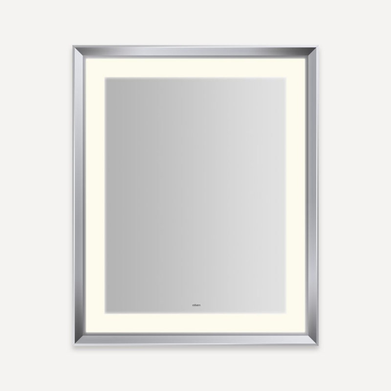 Sculpt Lighted Mirror, 33" x 27", Chrome
