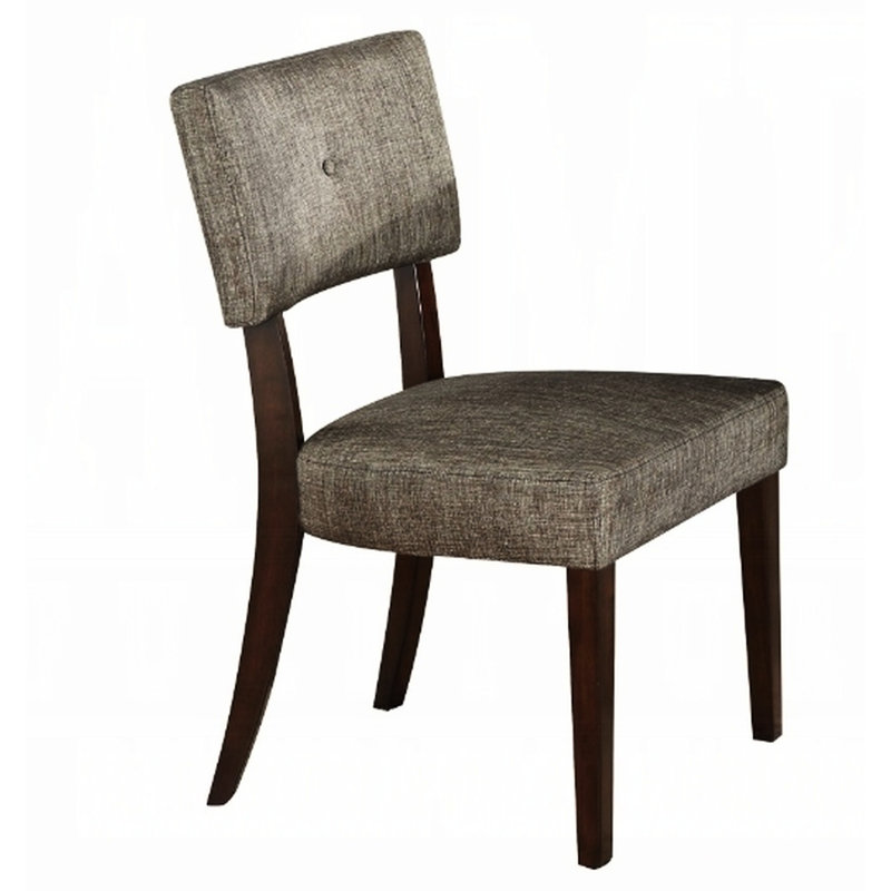 Chaise d'appoint grise en tissu gris (2) avec pieds - Coussin moelleux polyvalent et élégant à finition 2 pièces