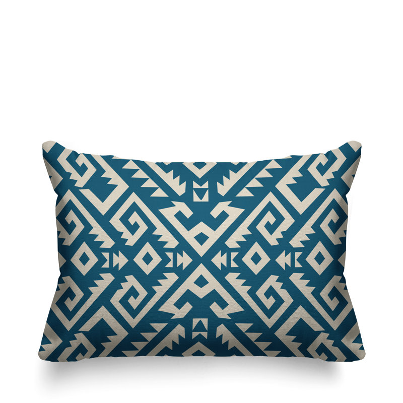 Coussin intérieur / extérieur Chitto Southwestern, Turquoise