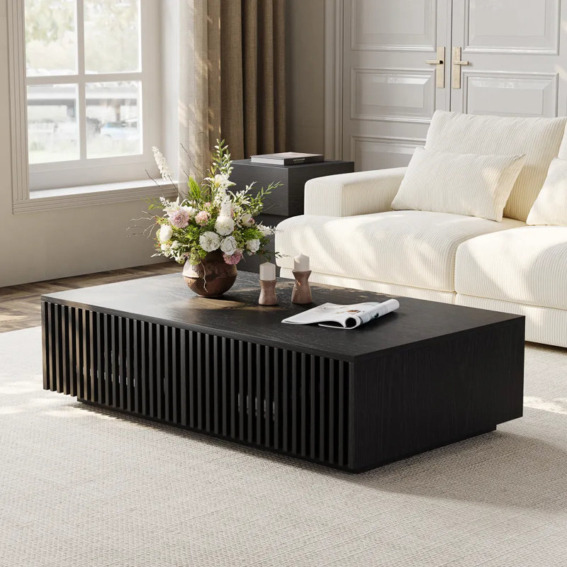 Aeolus Coffee Table, Fully-assembled, Black