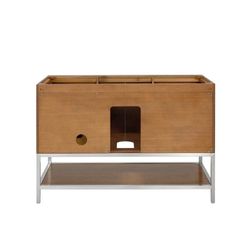 Diamond 48'' W Single Vanity, Italian Carrara Marble, Matte Black, Walnut