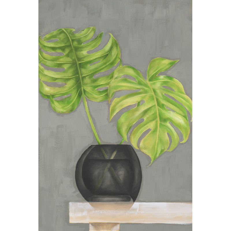 Frond in Vase I by Jennifer Goldberger - Painting, 46 cm H x 30 cm W, Wrapped Canvas