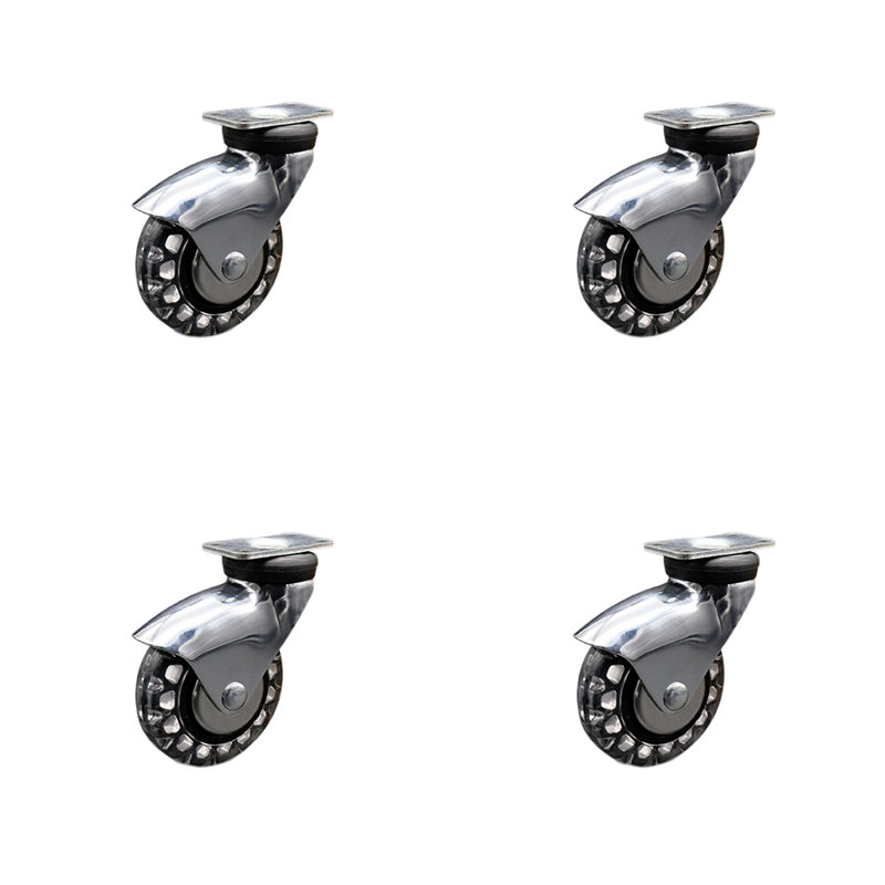 Bright Chrome Polyurethane Caster