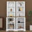 Two-Piece Freestanding Tall Cabinet With Fully Open Storage, Walnut Element Bookshelves With Curved Design-2073693348