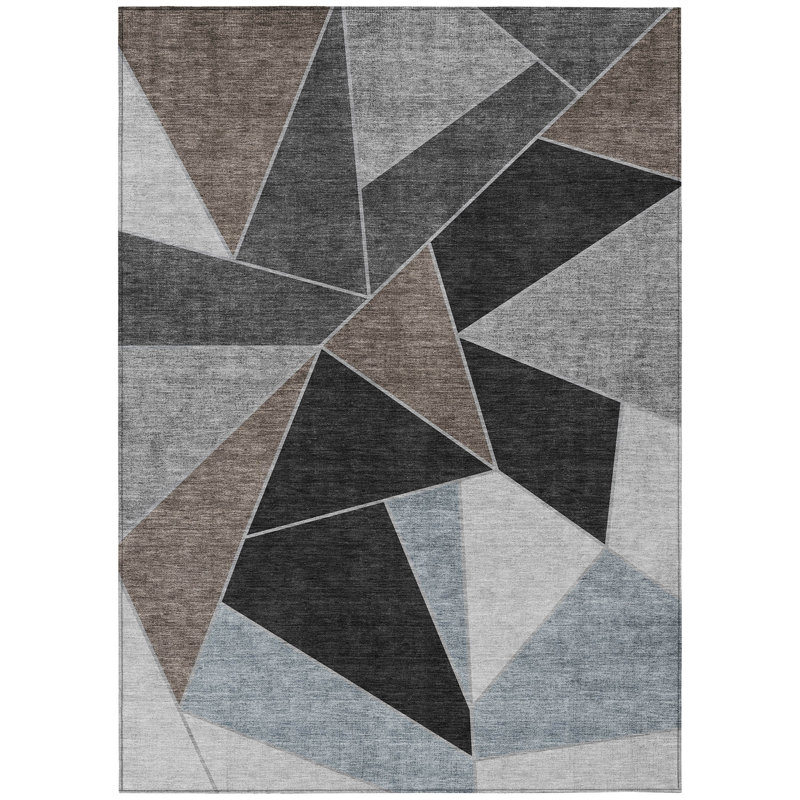 Geometric Indoor / Outdoor Rug, Rectangle 3' x 5'