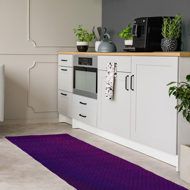 Tapis mauve à motif alterné Reg, Tapis de couloir 2 pi 6 po x 8 pi