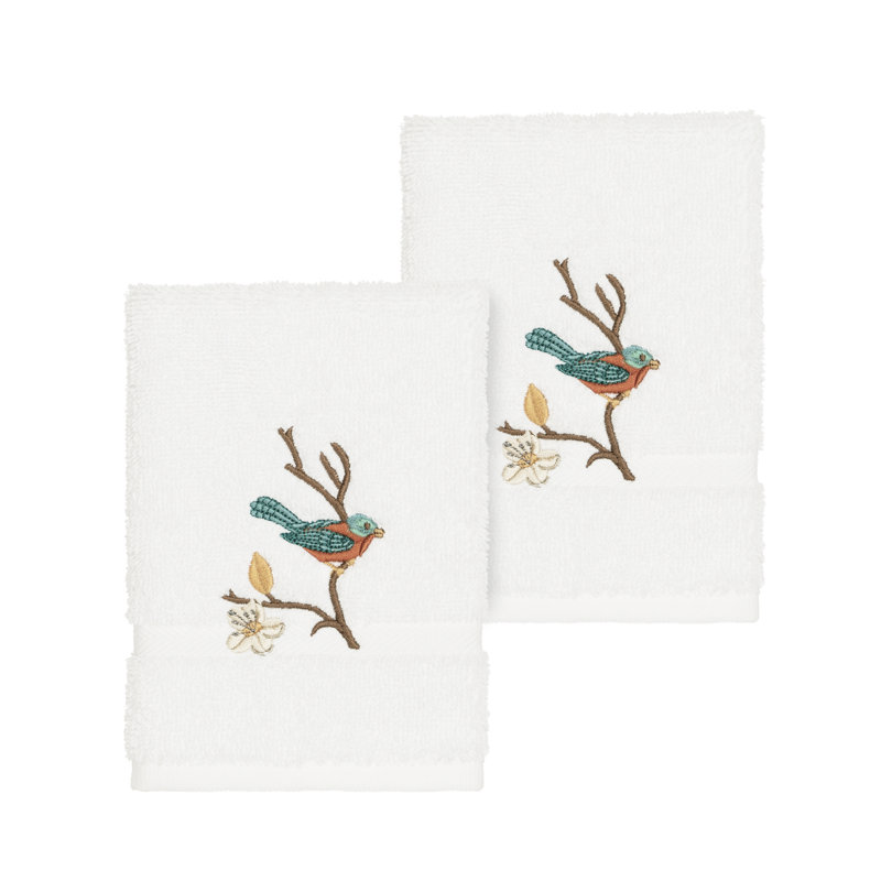 Spring Time Turkish Cotton Washcloth, White