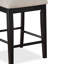 Ensemble de 2 chaises à hauteur de comptoir Filu, structure en bois noir, assise en lin gris-118124080