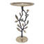 Table d'appoint de 24 pouces de hauteur en aluminium noir et or avec motif de grenade, grande table de bout, présentoir ou support à plante