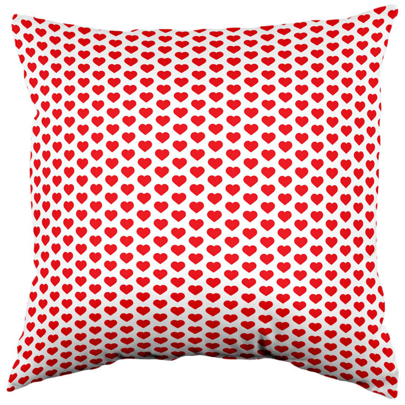 Coussin double face à motif de cœur