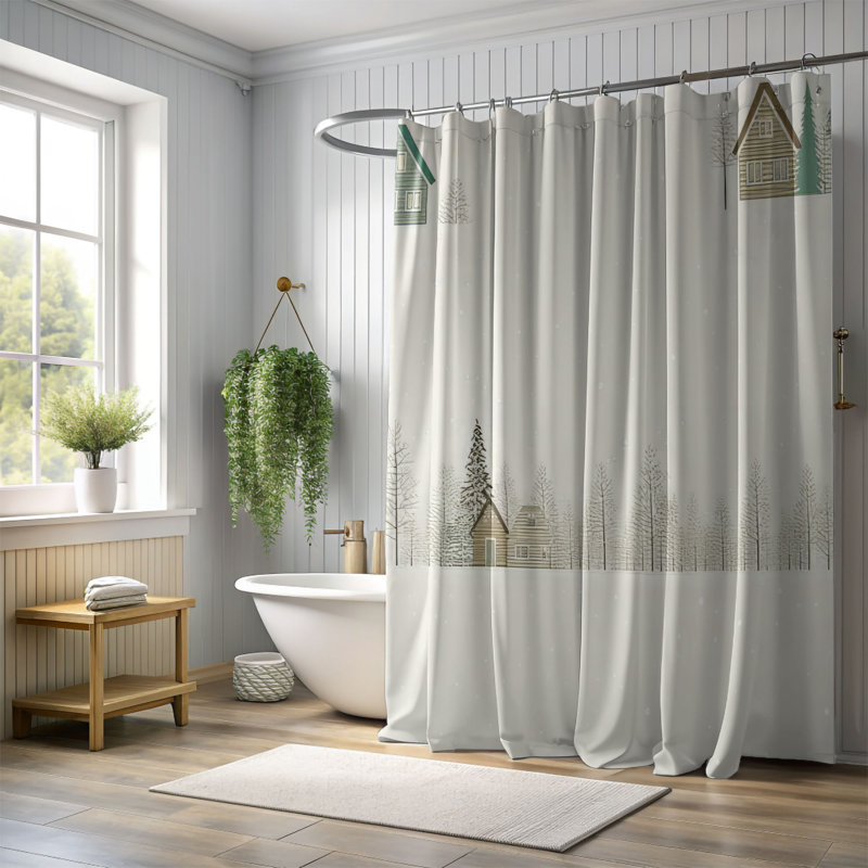Rideau de douche Winter Lounging - Premium, L 71 po x L 74 po