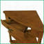 Table basse de coin triangulaire peu encombrante avec pieds en bois massif, finition vieillie à 3 niveaux pour les petits espaces, assemblage facile-1101886546