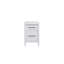 Classeur avec 2 tiroirs blancs, placages, glissières à roulement pour un fonctionnement en douceur, quincaillerie en métal au design transitionnel, tiroir à pieds fuselés avec placages, tiroirs spacieux