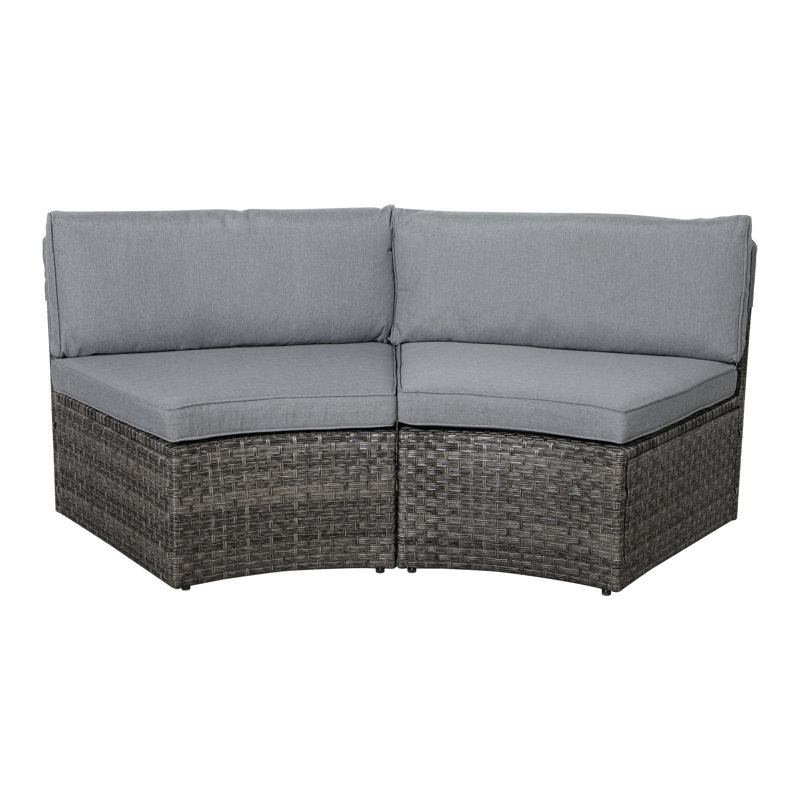 Chaise d'extérieur courbée avec coussins Krishelle