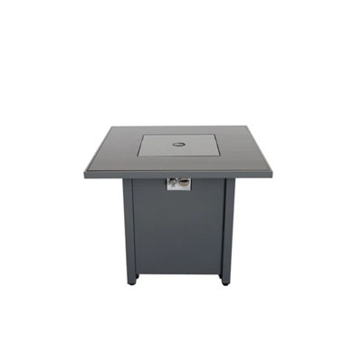 Table de foyer d'extérieur en acier avec couvercle H 25 po x l 30 po