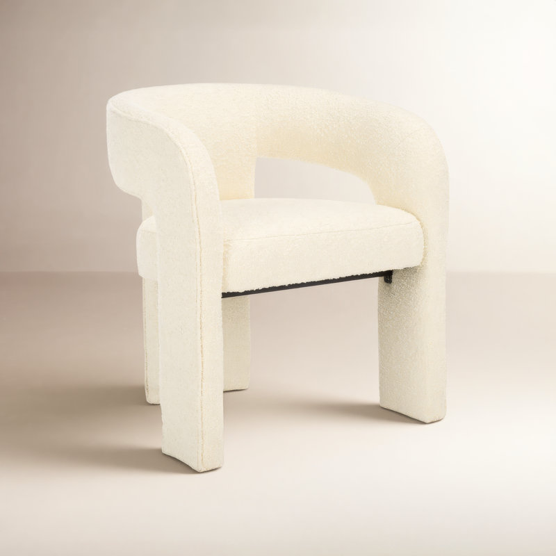 Chaise en velours Meline, Ivoire