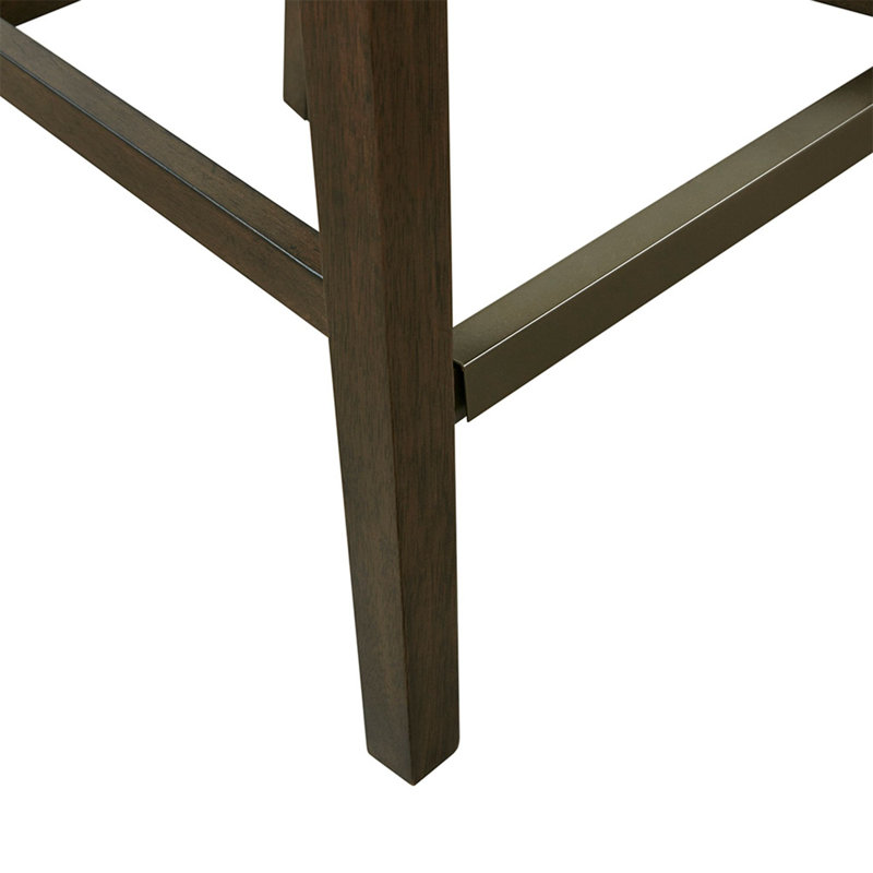 Aceion Upholstered 25''H Tufted Counter Stool, Grey
