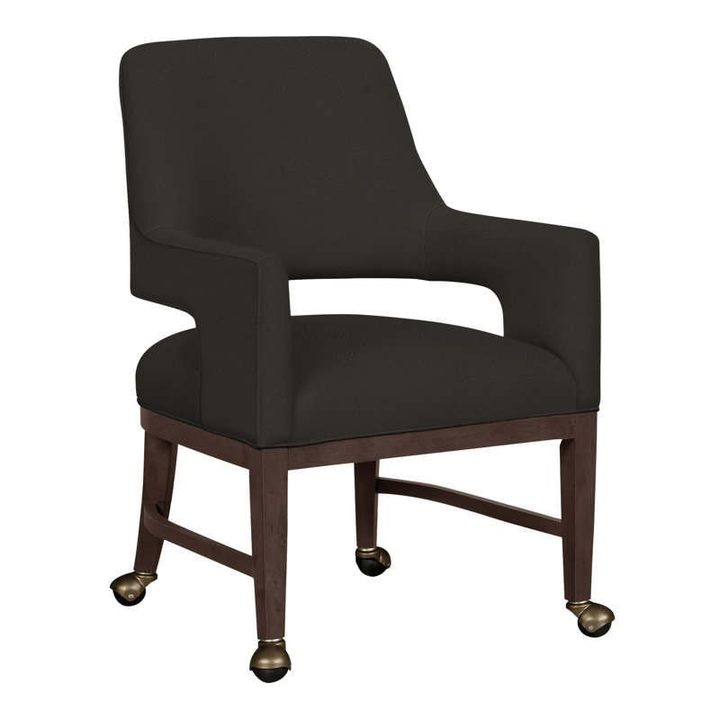 Chaise avec accoudoirs Josie Grande, Perigold montage onyx, Noisette