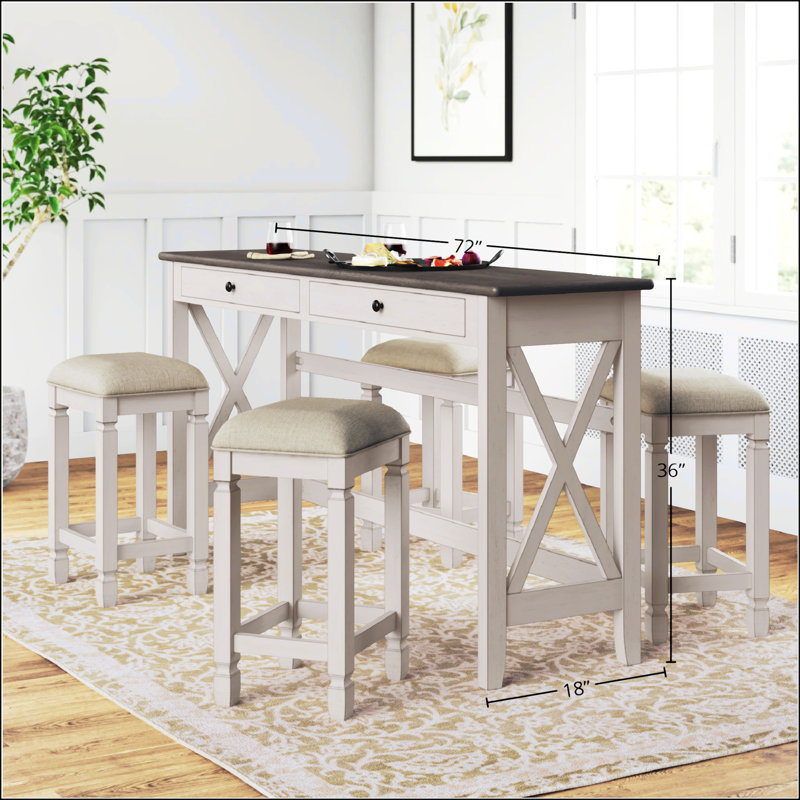 Console Table W/4 Stools,Dining Table Set