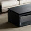 Table basse rectangulaire avec plateau relevable de 43,3 po avec rangement, table basse moderne en panneau de fibres à densité moyenne avec placage en bois et plateau flottant