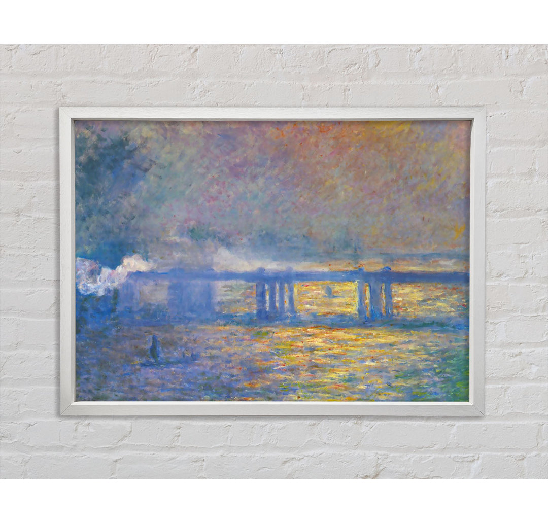 Monet Charing Cross Bridge - Einzelner Bilderrahmen Kunstdrucke auf Leinwand