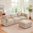  102 Inch Modular L-Shaped Sectional Sofa , 3-Seater Chenille Cloud Couch with Movable Ottoman , DIY Combination, Comfy Upholstered Set for Living Room-1563312545-1559753769