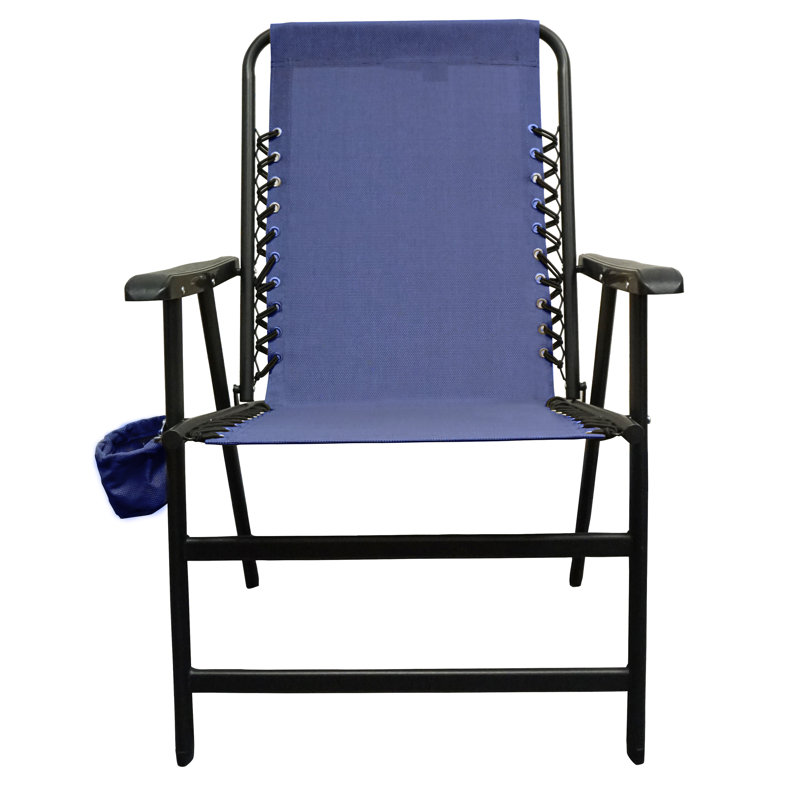 Chaise de plage pliante avec coussin, Bleu