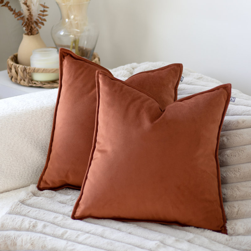 rucomfy Beanbags Velvet Cushion Throw Pillow, Pre-Filled Supportive Decorative Seat Pad, Machine Washable Elegant Sofa or Bed Accessory
