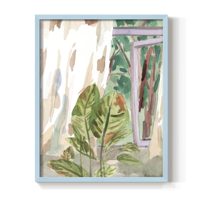 A Spring Window II, reproduction encadrée - bois massif, H 15 po x l 12 po, Bleu
