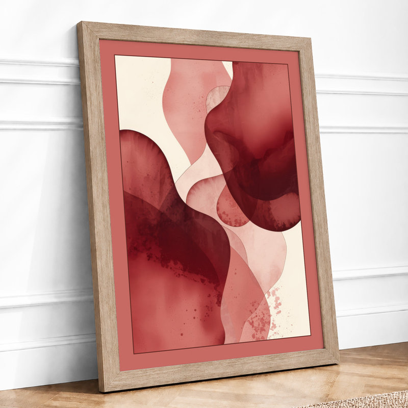 Fluid Abstractions Abstract - Framed Print, A4 - 29.7 x 21.0 cm, Oak