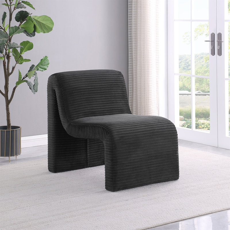 Fauteuil d'appoint courbé sans accoudoirs Winne, Noir