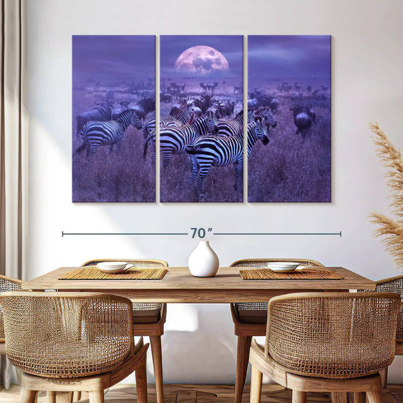 Lunar Zebras, 42" H x 65" W