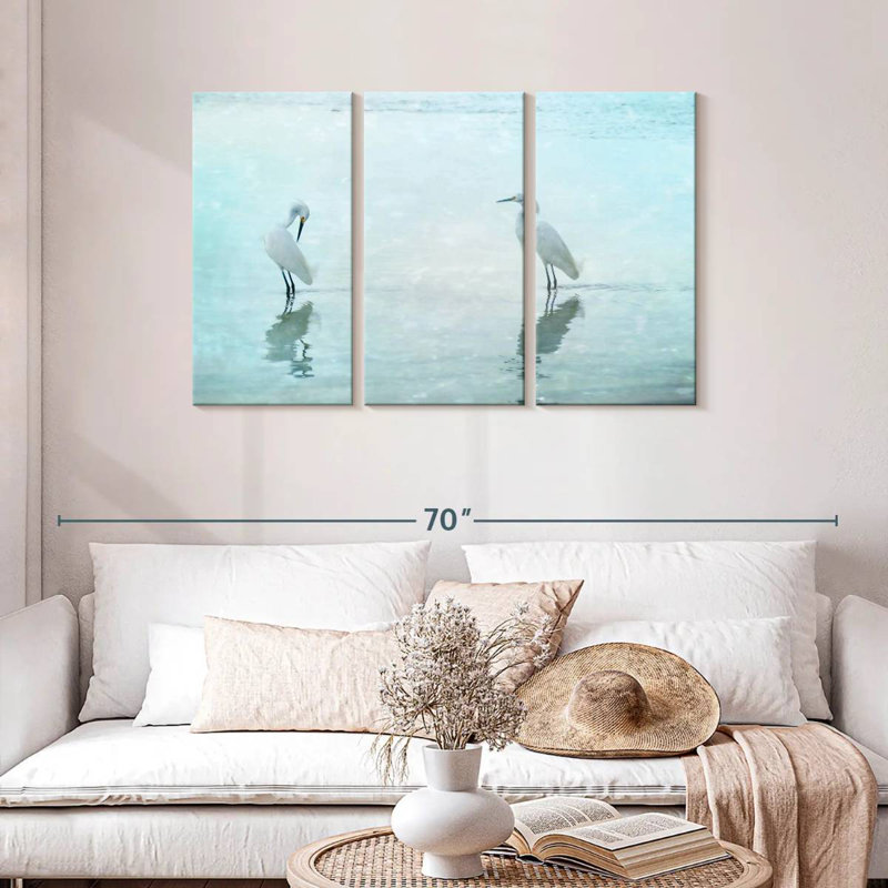 Brampt White Cranes, 28" H x 45" W