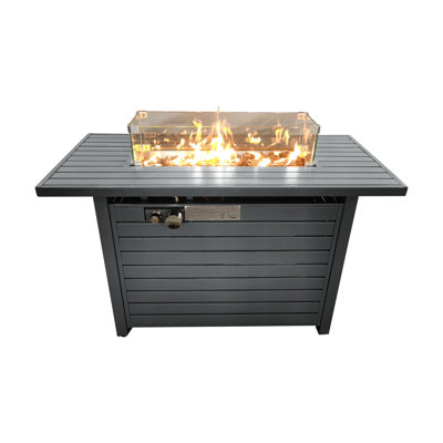 Steel Fireplace - 8-Hour Burn Time, 45 X 24 11 Inches, Outdoor 52.34 Lb Fire Pit Table With Lid Modern Design For Garden & Patio