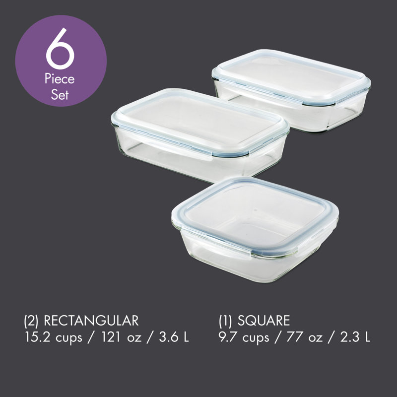 LocknLock 6 Piece Glass Bakeware Set