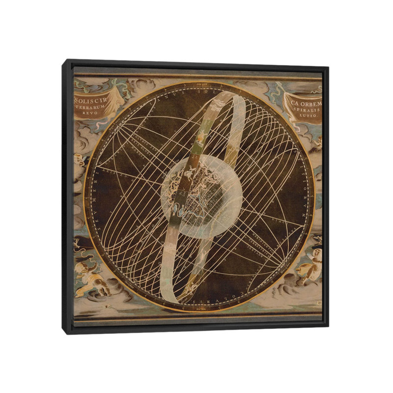 «Celestial I», impression sur toile, H 26 po x l 26 po x P 1,5 po, Toile avec cadre noir, Pas de tapis
