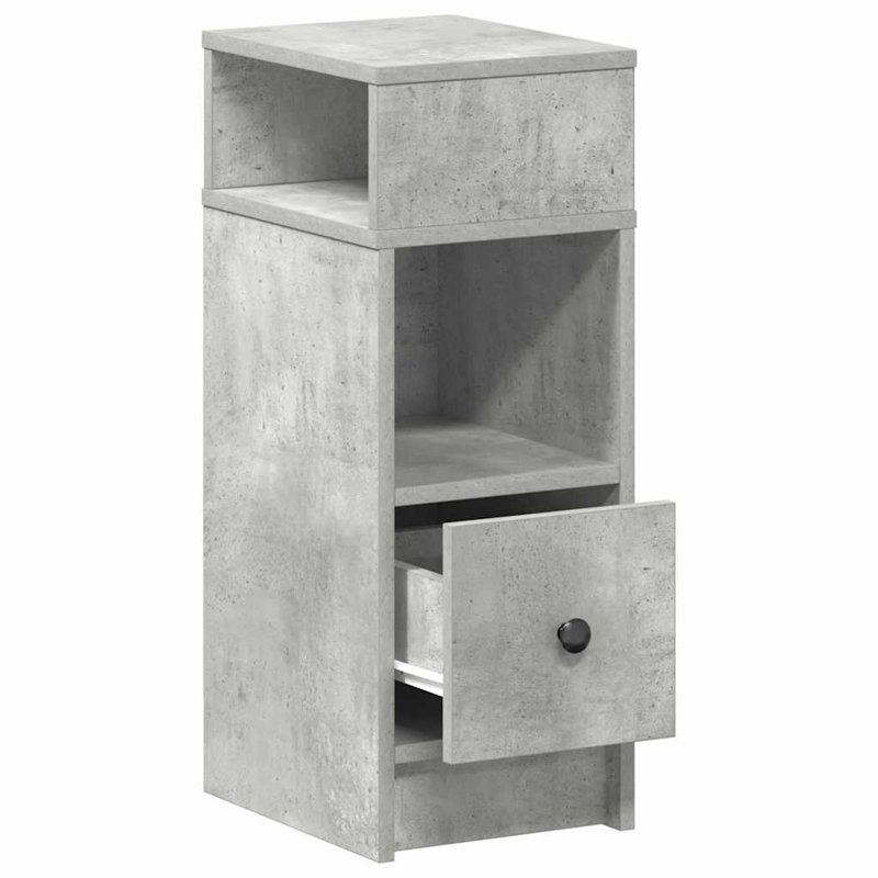 Rozario 25cm W Manufactured Wood Bedside Table, Concrete Grey, 1