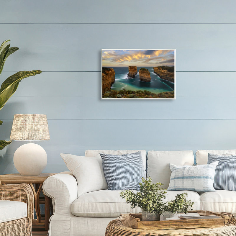 Plaque murale paysage Loch Ard Gorge, design par Lincoln Harrison, H 13 po x l 19 po