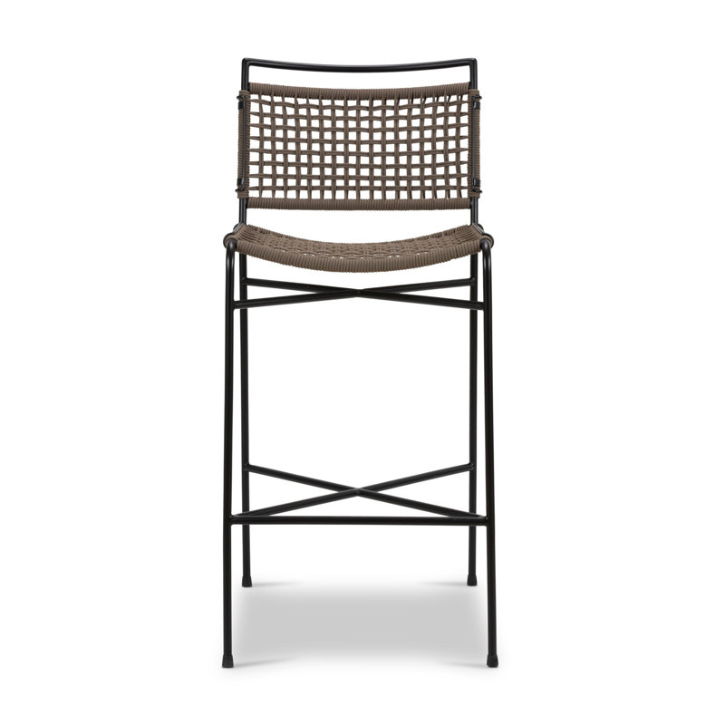 Wharton Outdoor Bar Stool, 31.38" H, Earth Rope