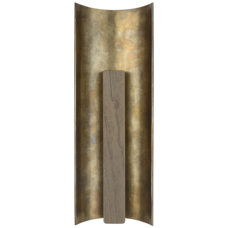 Anne-Marie Barton Remi 18" Sconce, Mottled Brass/Warm Walnut