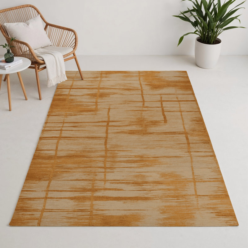 Tapis beige abstrait intérieur et extérieur, Rectangle 9 pi x 12 pi